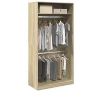 vidaXL Wardrobe Sonoma Oak 100x50x200 cm Engineered Wood