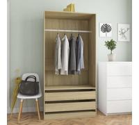 Vidaxl Wardrobe Sonoma Oak 100X50X200 Cm Engineered Wood Wardrobes