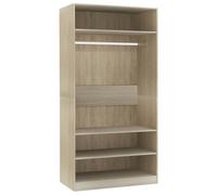 Wardrobe Engineered Wood Concrete Grey Clothing Cabinet Shelf Storage vidaXL