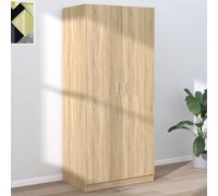 vidaXL Wardrobe Sonoma Oak Engineered Wood Clothing Hanger Storage Organiser