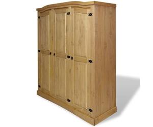 vidaXL Wardrobe Storage Cupboard Cabinet Stand Mexican Pine Corona Range 3 Doors