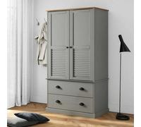 Vidaxl Wardrobe Vigo Grey 90X55X170 Cm Solid Wood Pine Wardrobes