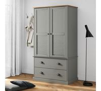 Vidaxl Wardrobe Vigo Grey 90X55X176 Cm Solid Wood Pine