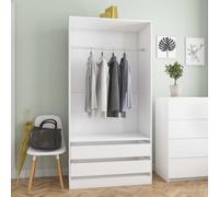 vidaXL Wardrobe White 100x50x200 cm Engineered Wood