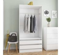 vidaXL Wardrobe White 100x50x200 cm Engineered Wood