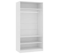 vidaXL Wardrobe White 100x50x200cm Engineered Wood Clothing Storage Cabinet