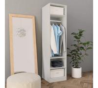 vidaXL Wardrobe White 50x50x200cm Engineered Wood Clothing Storage Cabinet