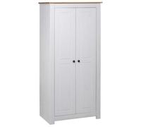 vidaXL Solid Pine Panama Range Wardrobe White Clothes Bedroom Cabinet Closet