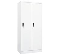 vidaXL Wardrobe White Steel Home Hanger Organiser Clothing Cabinet Cupboard