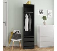Vidaxl Wardrobe With Drawers Black 50X50X200 Cm Engineered Wood Wardrobes