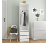 vidaXL Wardrobe with Drawers Engineered Wood White Clothing Cabinets Storage