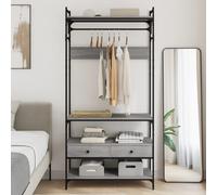 vidaXL Wardrobe with Drawers Grey Sonoma 89x39x184.5 cm Engineered Wood