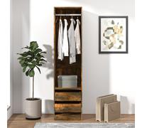vidaXL Wardrobe with Drawers Smoked Oak 50x50x200 cm Engineered Wood