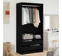 Vidaxl Wardrobe With Shelf Black Oak 100 X 50 X 200 Cm Engineered Wood