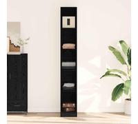 vidaXL Wardrobe with Shelf Black Oak 30 x 50 x 200 cm Engineered Wood