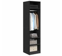 vidaXL Wardrobe with Shelf Black Oak 50 x 50 x 200 cm Engineered Wood, Minimalist Modern Wardrobe, Compact Storage Solution, Multi-Functional Clothing