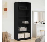 vidaXL Wardrobe with Shelf Black oak 80 x 50 x 200 cm Engineered wood