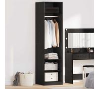 vidaXL Wardrobe with Shelf with Storage Black oak Engineered Wood