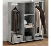 vidaXL Wardrobe with Wheels Clothes Organiser Concrete Grey Engineered Wood