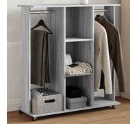 vidaXL Wardrobe with Wheels Grey Sonoma 102x38x110 cm Engineered Wood