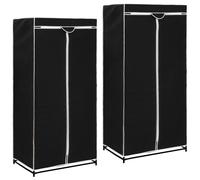 vidaXL Wardrobes 2 pcs Black 75x50x160 cm