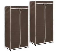 vidaXL 2x Wardrobes Brown Closet Clothes Storage Organiser Cabinet Shelves