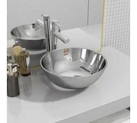 vidaXL Wash Basin 28x10cm Ceramic Silver Bathroom Washroom Sink Bowl Unit