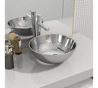 vidaXL Wash Basin 28x10cm Ceramic Silver Bathroom Washroom Sink Bowl Unit