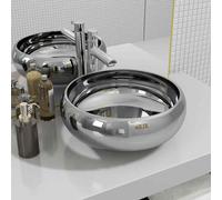 vidaXL Wash Basin 40x15 cm Ceramic Silver UK NEW