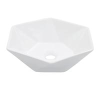 vidaXL Wash Basin Above Counter Bathroom Washroom Cloakroom Wash Bowl Sink 41x36.5x12cm Ceramic White