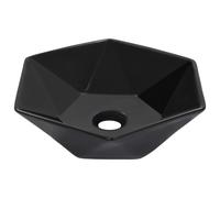 vidaXL Wash Basin 41x36.5x12cm Ceramic Black Bathroom Washroom Wash Bowl Sink