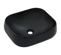 vidaXL Wash Basin 44.5x39.5x14.5 cm Ceramic Black UK HOT
