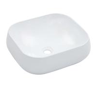vidaXL Wash Basin 44.5x39.5x14.5cm Ceramic White Bathroom Wash Bowl Sink Unit