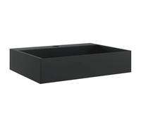 vidaXL Wash Basin, Wall Mounted Bathroom Sink, Basin Sink for Washroom Cloakroom, Vessel Sink, Mineral Cast/Marble Cast Matt Black