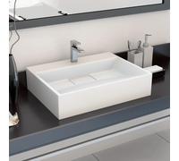 vidaXL Wash Basin 50x38x13 cm Mineral Cast/Marble Cast White