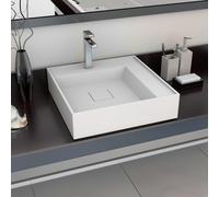 vidaXL Wash Basin 50x50x12.3 cm Mineral Cast/Marble Cast White