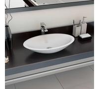 vidaXL Wash Basin 59.3x35.1x10.7cm Mineral Cast/Marble Cast White Bath Sink
