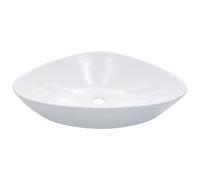 vidaXL Wash Basin Ceramic White Above Counter Bathroom Wash Bowl Sink Unit