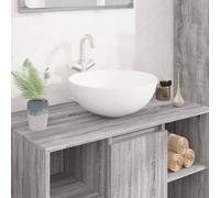 vidaXL Wash Basin Countertop Wash Sink Cloakroom Basin White Ceramic Round