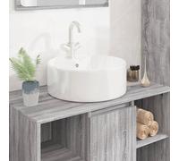 vidaXL Wash Basin White 40x14.5 cm Ceramic Round