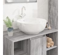 vidaXL Wash Basin Countertop Wash Sink Cloakroom Basin White Ceramic Round