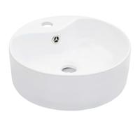 vidaXL Wash Basin with Overflow 36x13cm Ceramic White Bathroom Wash Bowl Sink