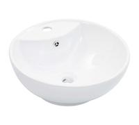 vidaXL Wash Basin with Overflow 46.5x18 cm Ceramic White NEW