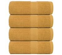 vidaXL Wash Towels "FROGN" 4 pcs Gold 30x30 cm 360 gsm