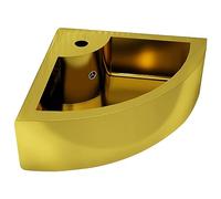 vidaXL Washbasin with Overflow washbasin to be Mounted Bathroom Interior Shower Room Toilet Cubicle Home Ceramic Gold