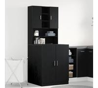 VidaXL Washing Machine Cabinet 2 Pcs Black Oak 70.5 X 71.5 X 181.5 Cm