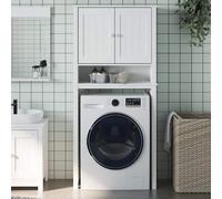 vidaXL Washing Machine Cabinet BERG White 76x27x164.5 cm Solid Wood
