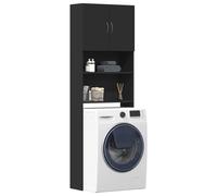 vidaXL Washing Machine Cabinet Black 64x24x190 cm Engineered Wood