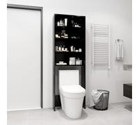 vidaXL Washing Machine Cabinet Black Indoor Bathroom Cupboard Storage Rack