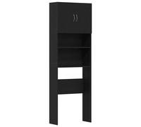 vidaXL Washing Machine Cabinet Black Oak 64x24x190 cm Engineered Wood